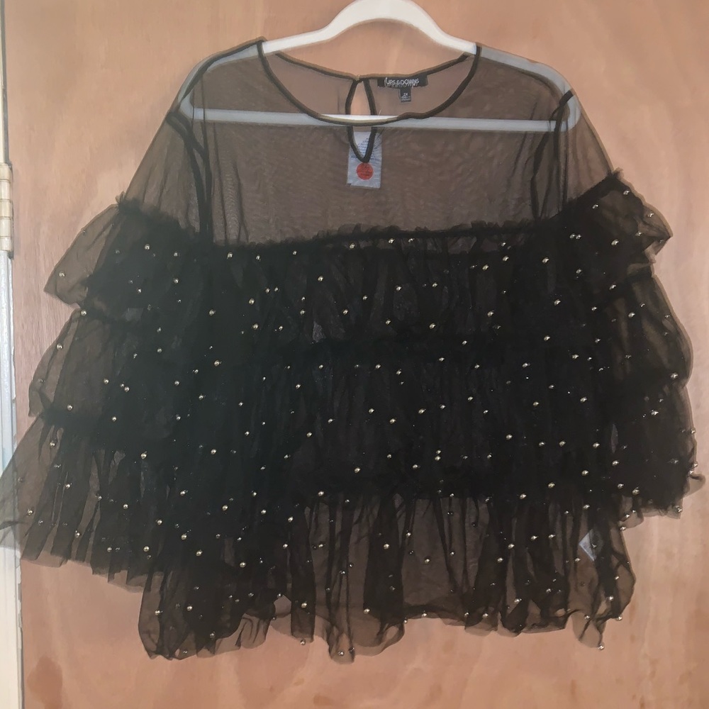 Shear gold beaded blouses